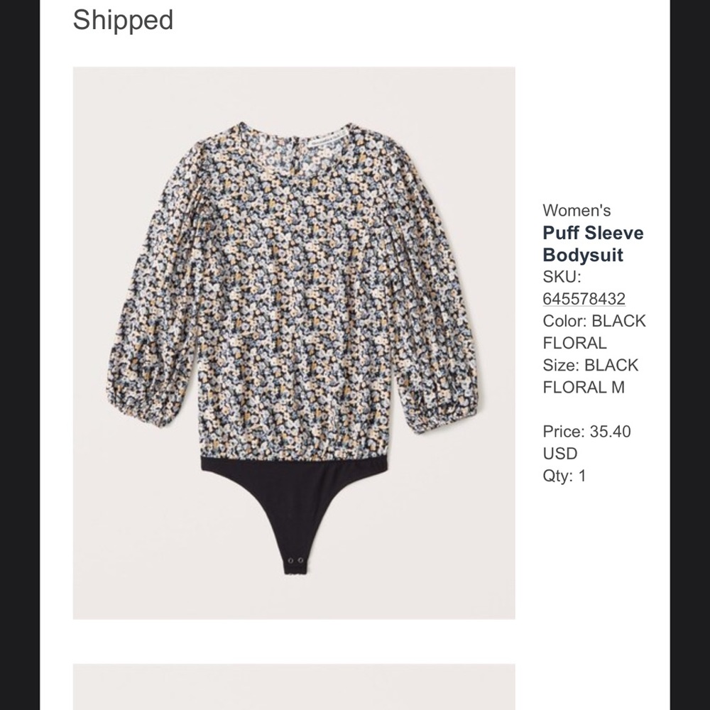 Abercrombie flowered blouse bodysuit